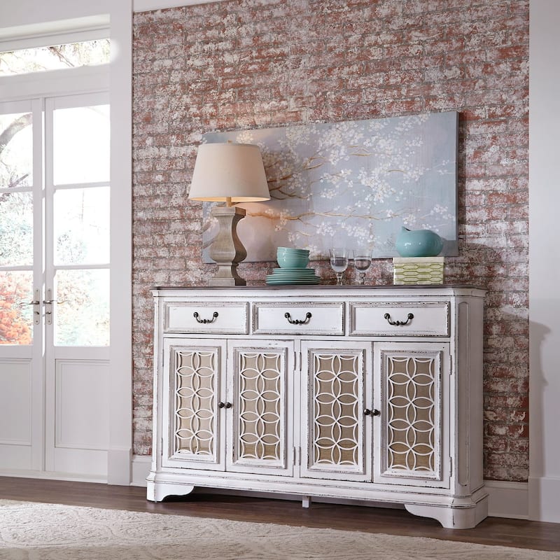Magnolia Manor Antique White Weathered Bark Hall Buffet - Antique White