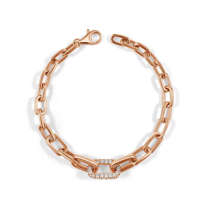 Joelle Collection Diamond Link Bracelet 14K White Gold 1 1/5 CT TDW Diamond Link Bracelet