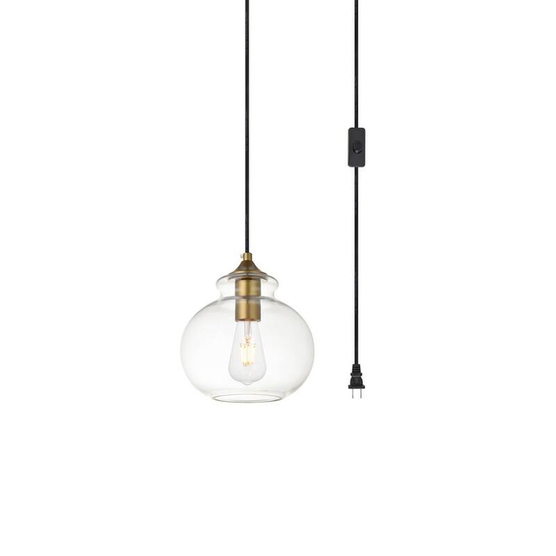 Destiny 1-Light Plug in Pendant with clear shade - 8" Diameter