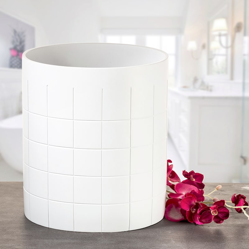 Creative Scents Polar White Space Friendly Bathroom Trash Can