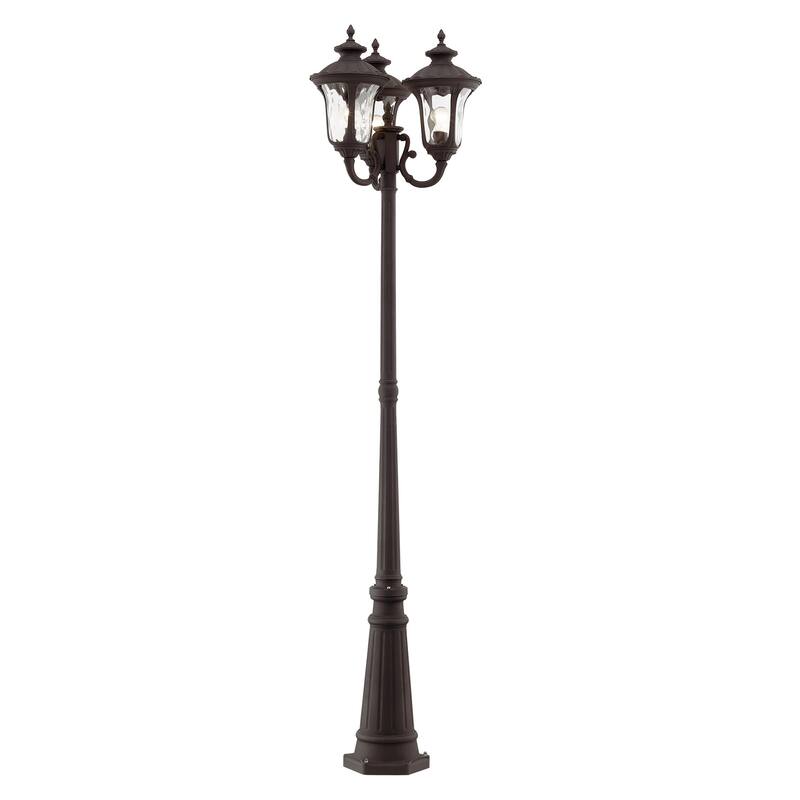 Livex Lighting Oxford 3 Light 87" Tall Outdoor Multi Head Post Light