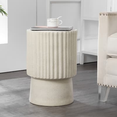 Kline 19" Modern Art Deco Tambour Accent Table , by JONATHAN Y