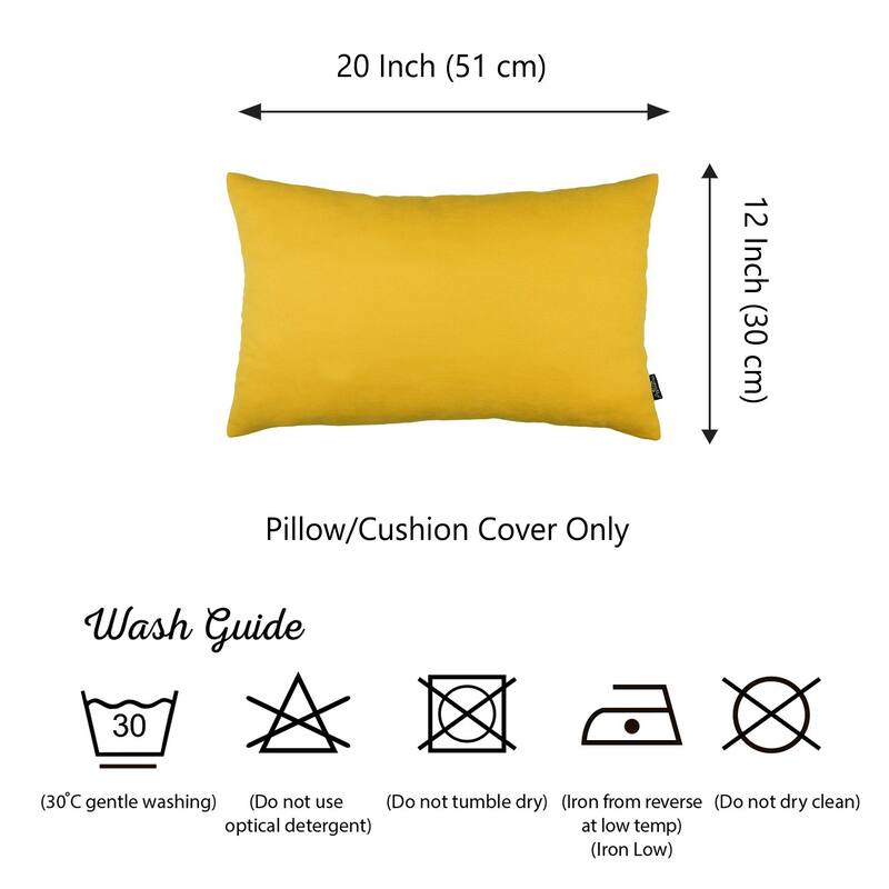 Honey Set of 2 Decorative Throw Pillow Cover Solid Color Lumbar