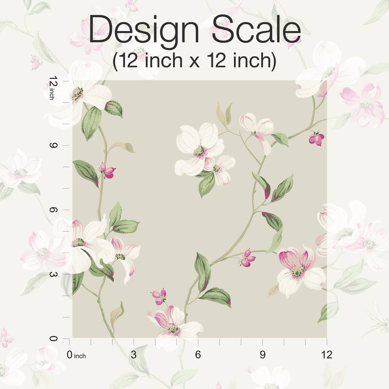 York Wallcoverings Dogwood Taupe Wallpaper