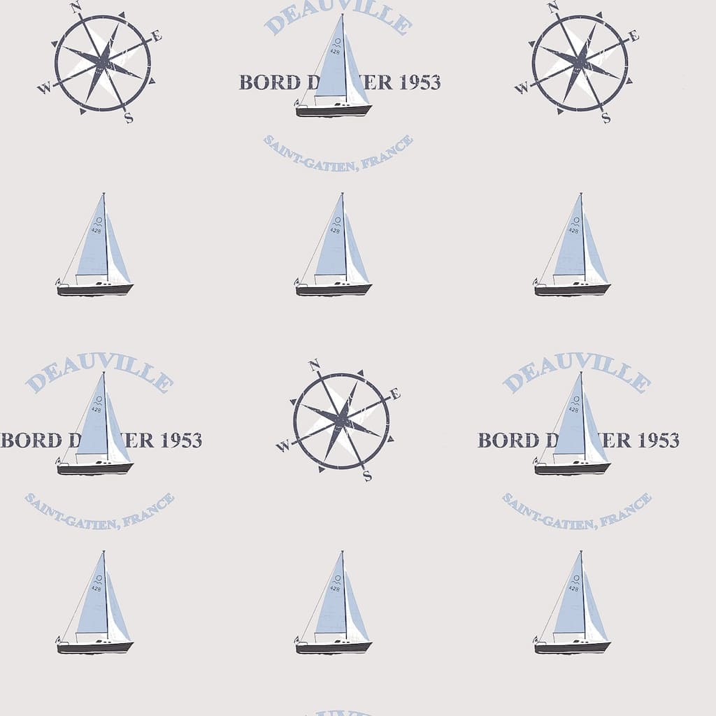 Galerie Wallcoverings Deauville 2 Boat Motif Non-woven Matte Wallpaper Roll