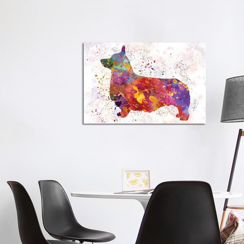 iCanvas "Pembroke Welsh Corgi In Watercolor" by Paul Rommer Canvas Print