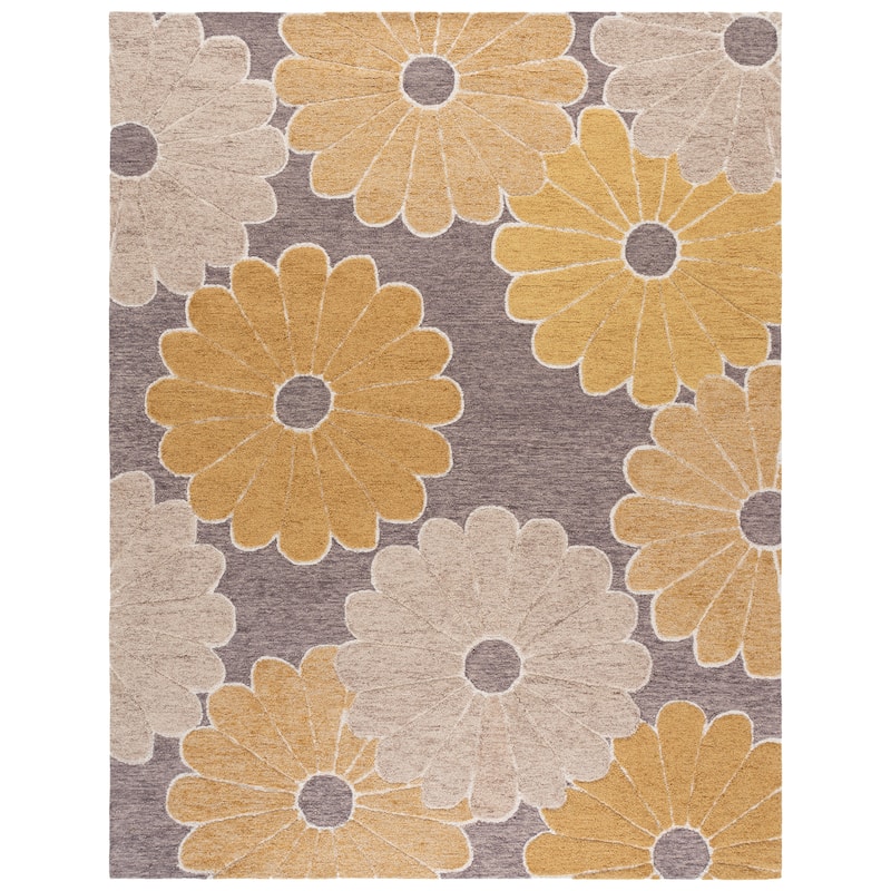 SAFAVIEH Handmade Metro Myfanwy Wool Rug - 8' x 10' - Dark Grey/Beige