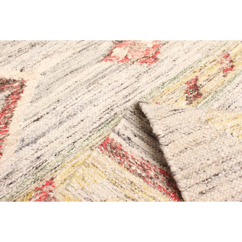 ECARPETGALLERY Flat-Weave Ankara FW Light Grey Wool Kilim - 5'8 x 7'10