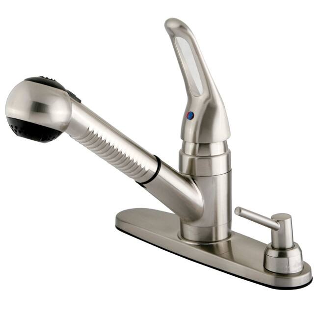 Kingston Brass Wyndham Kitchen Faucet with Deck Plate, Metal Lever