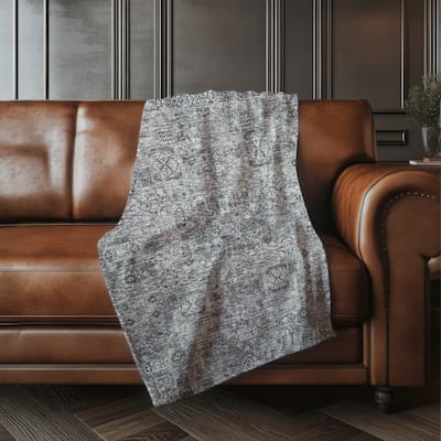 Premium Machine Washable Traditional Moroccan Sherpa Throw Blanket