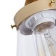 preview thumbnail 6 of 6, Vintage Gold 1-Light Cone Shape Transparent Glass Ceiling Semi Flush Mount
