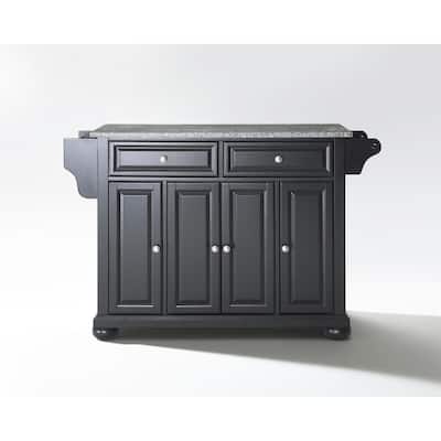 Kitchen Island Granite Top Full Size - Portable Kitchen Cart with Storage & Drawers - Modern Kitchen Furniture