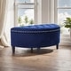 preview thumbnail 40 of 46, Adeco Half Moon Tufted Storage Ottoman Bench