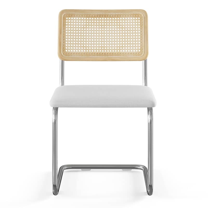 Hayward Cane Back Fabric Side Chair Chrome Frame (Set Of 2)