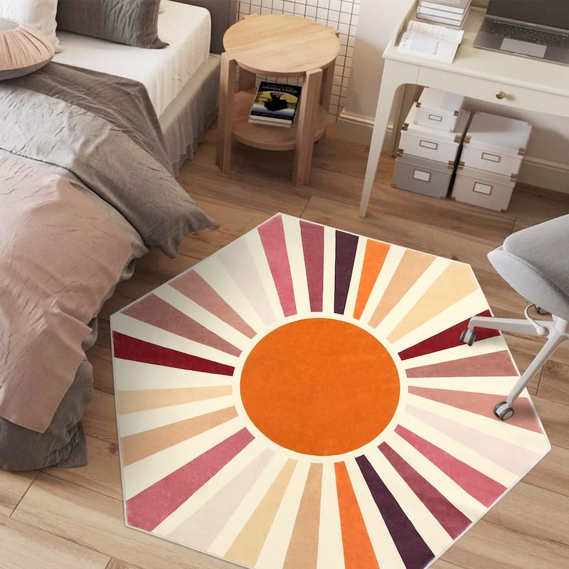 Garvee Rainbow Sol Kids Area Rug