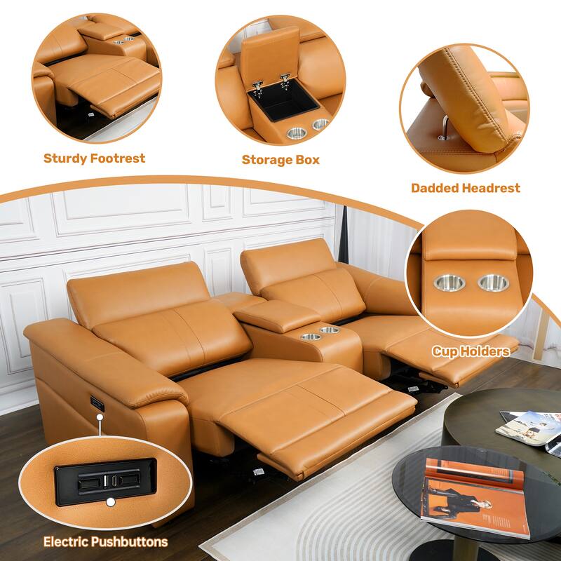 Power Recliner 3-Piece Loveseat Set with Storage Console