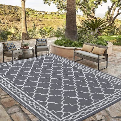 Outdoor Rug Waterproof Reversible Rug Outside Plastic Carpet, Stain & UV Resistant Portable RV Rug
