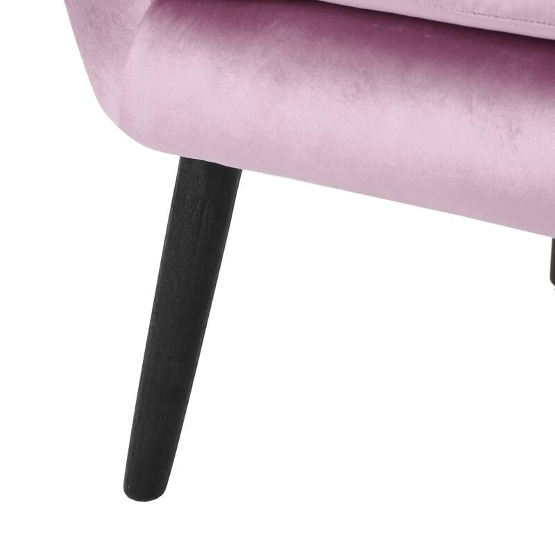 Velvet Mid-Century Tufted Wingback Chair