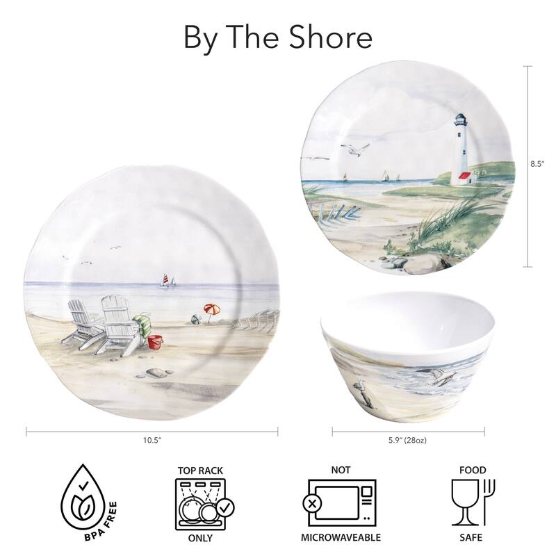 Abode Homewares by TarHong By the Shore Cereal Bowl, 5.9", 28 oz, Set of 6