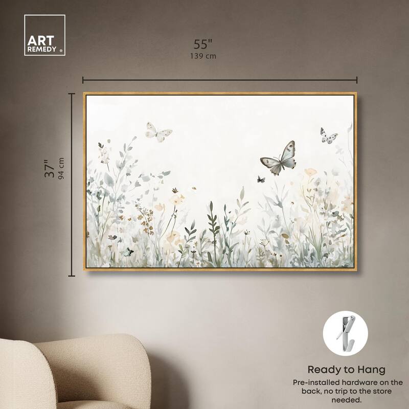 Butterfly Field Canvas by Art Remedy
