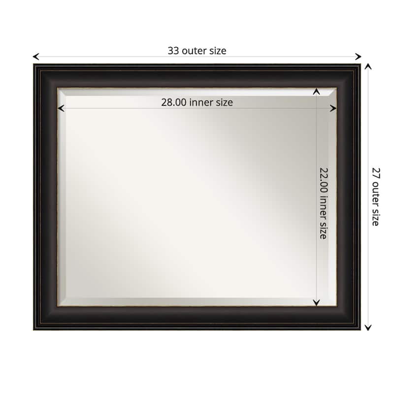 Beveled Bathroom Wall Mirror - Trio Oil Rubbed Bronze Frame - Trio Oil Rubbed Bronze - Outer Size: 33 x 27 in