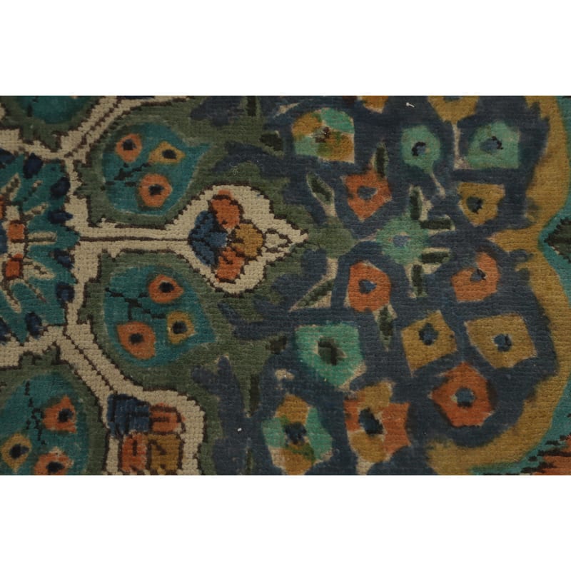 Hand Knotted Oriental 100% Wool Carpet Traditional Floral Oranges & Rust Tabriz Area Rug - 12' 8'' X 9' 6''