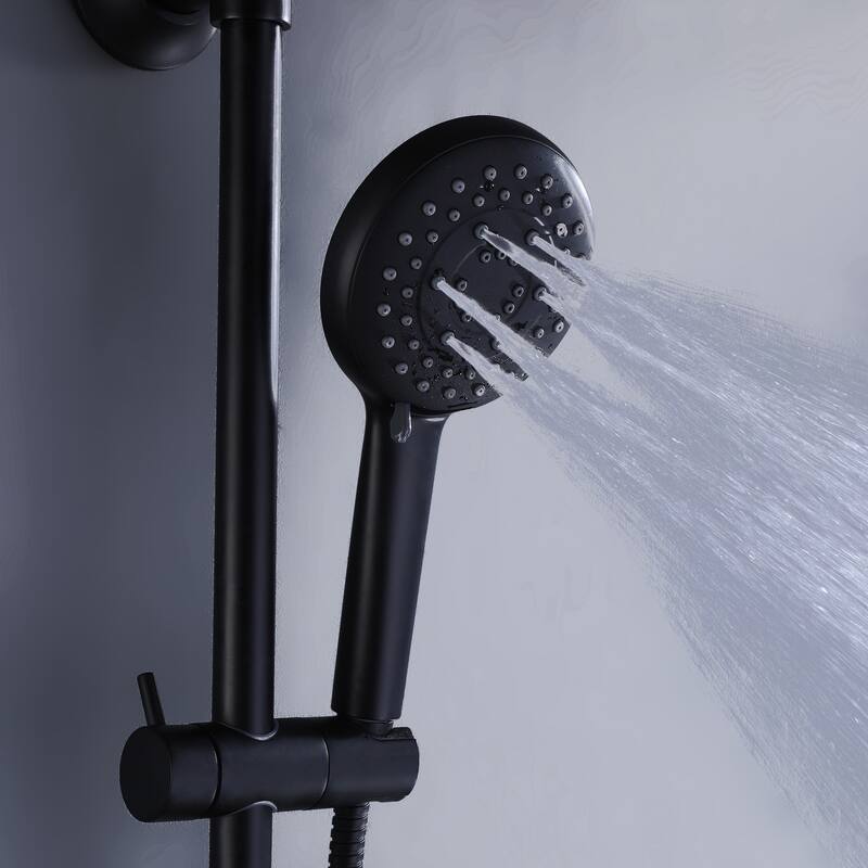 Wall Mounted 5Spray Pattern Hand Shower Head and Shower Combo Kit in