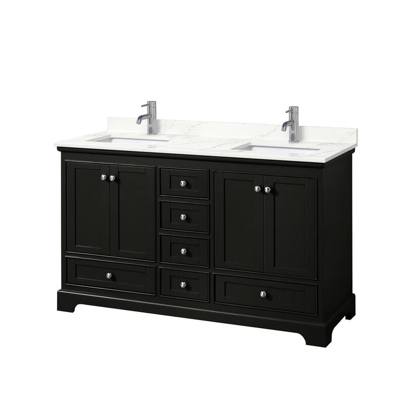 Wyndham Collection WCS202060D-QTZ-UNSMXX Deborah 60" Free Standing - Dark Espresso / Giotto Quartz Top / Polished