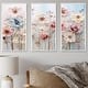preview thumbnail 7 of 11, Designart "White And Pink Floral Wonderland" Floral Framed Wall Art Set of 3 - Traditional White Wall Art Decor 3 Pieces 36 in. W x 28 in. H - 3 Panels - White