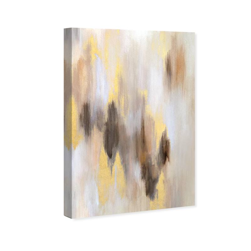 Wynwood Studio Canvas Abstract Golden Shades White and Metallic Gold Modern & Contemporary Wall Art Canvas Print