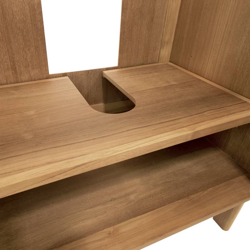 Avanity Parker Bathroom Vanity in Natural Teak with Carrara White Marble Top