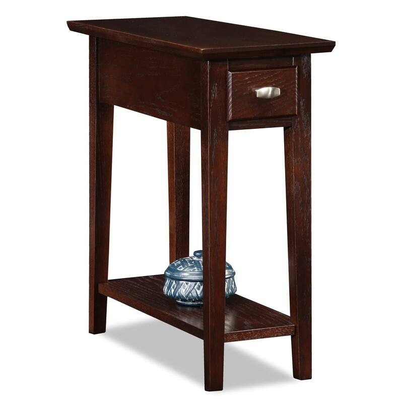 Home Favorite Finds Simple Table Family - 10"D x 24"W x 24"H - 10"D x 24"W x 24"H - Chocolate Oak/Nickel - MDF