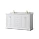 Option White / White Carrara Marble Top / Brushed Gold