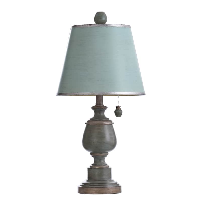 StyleCraft Chelsea Blue Accent Table Lamp - Chelsea Blue Hardback Fabric Shade - Blue