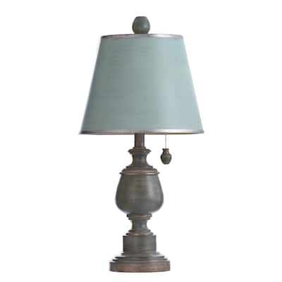 StyleCraft Chelsea Blue Accent Table Lamp - Chelsea Blue Hardback Fabric Shade