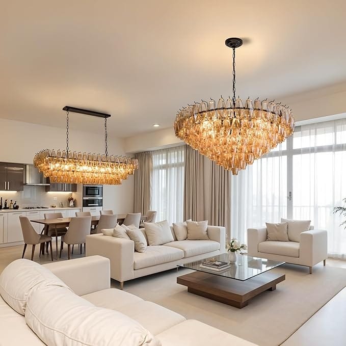 KAYLA 37in Modern Extra Large Black Chandeliers