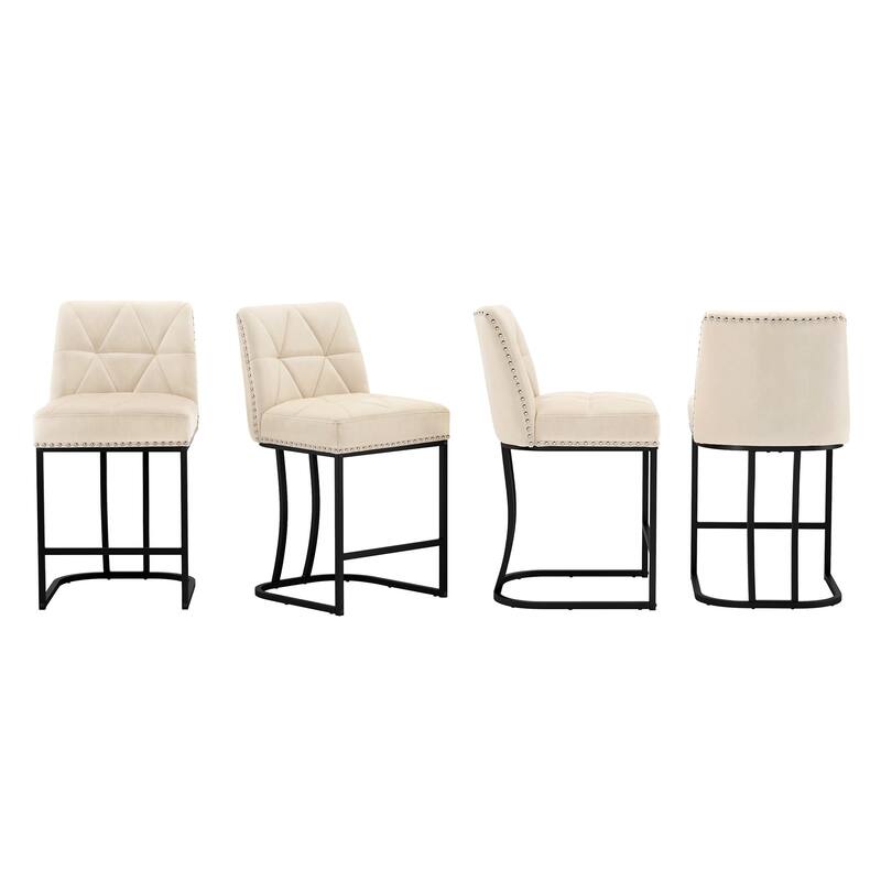 24.8" Bar Stools Set Of 2/3/4 , Modern Counter Stools with Back and Footrest, Counter Height Barstools For Kitchen Island