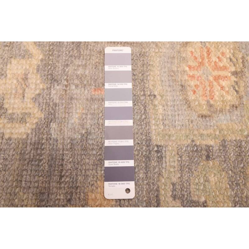 ECARPETGALLERY Hand-knotted Kavya Oushak Dark Grey Wool Rug - 5'11 x 8'10