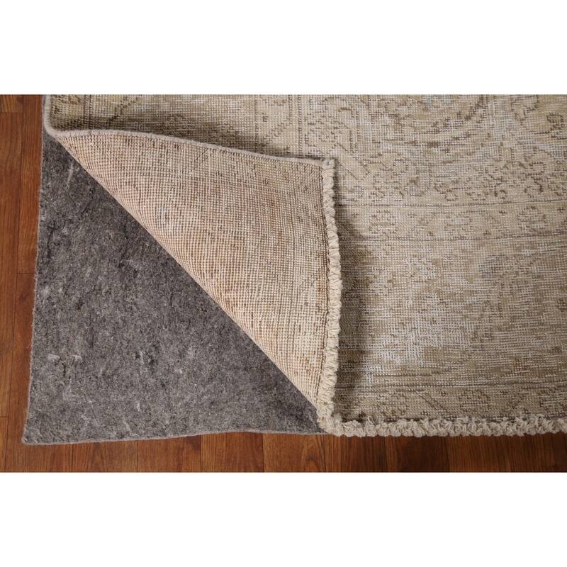 Muted Distressed Tabriz Persian Vintage Rug Hand-knotted Wool Carpet - 9'2"x 12'7"