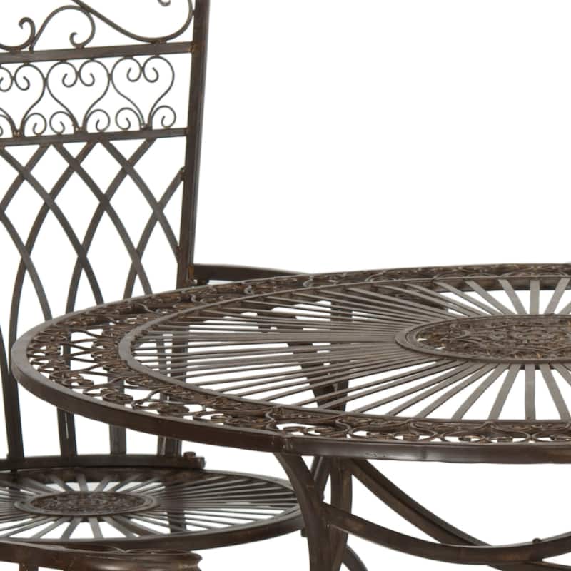 SAFAVIEH Jaylene Victorian Scroll Iron 5-Piece Outdoor Patio Set - 39Wx39Dx29H