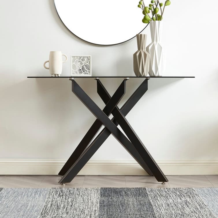 45.3'' Glass Top Console Table