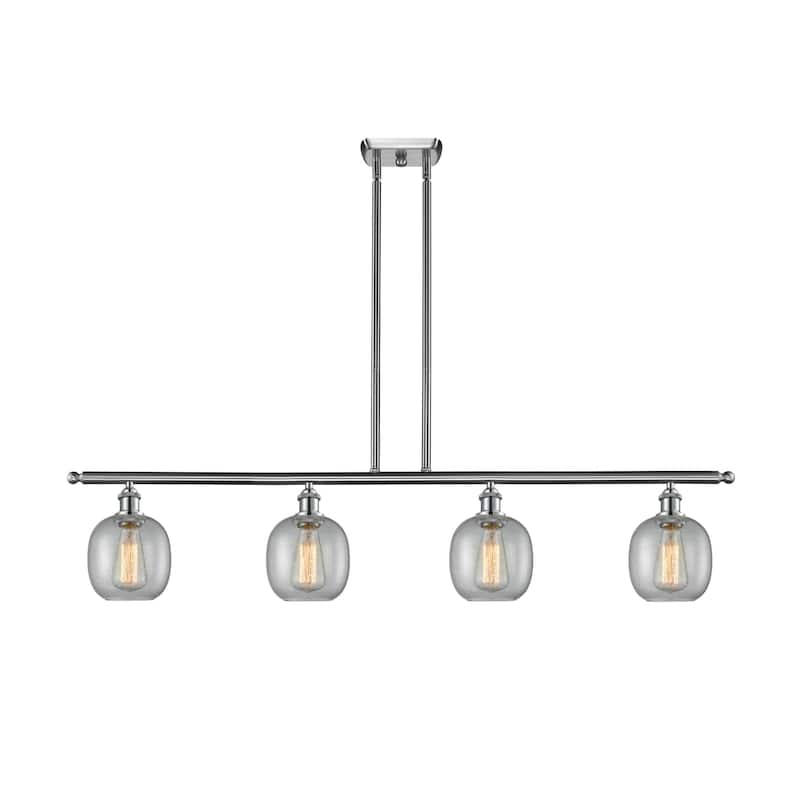 Innovations Lighting Belfast 4 Light 48" Wide Linear Chandelier - Brushed Satin Nickel / Clear Seedy