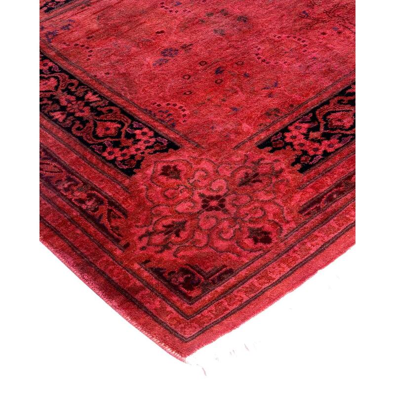 Fine Vibrance One-of-a-Kind Hand-Knotted Runner Rug - Pink, 3' 1" x 11' 7" - 3' 1" x 11' 7"