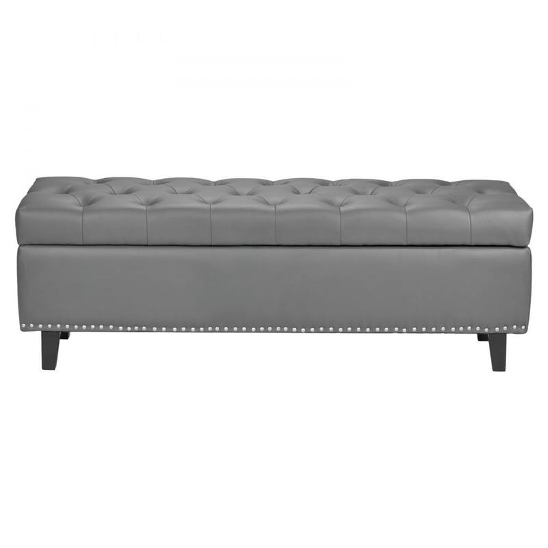 Modern PU Leather Storage Ottoman Bench with Spacious Hidden Storage and Comfortable Cushion - 51.37”L x 16.33”W x 17.33”H