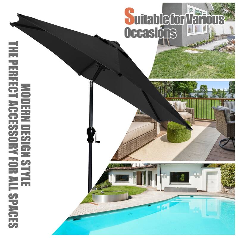 Ainfox 7.5ft Patio Umbrella Push Button Tilt Outdoor Market Umbrella Without Base