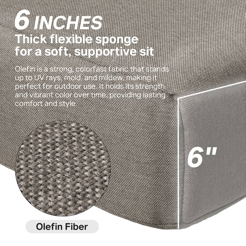Ivora 24" W x 24" D x 6" T Water & Fade Resistant Outdoor Lounge Chair Replacement Cushion Set