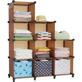 9-Cube Portable Closet Organizers and Storage,Wardrobe,Brown - N/A ...
