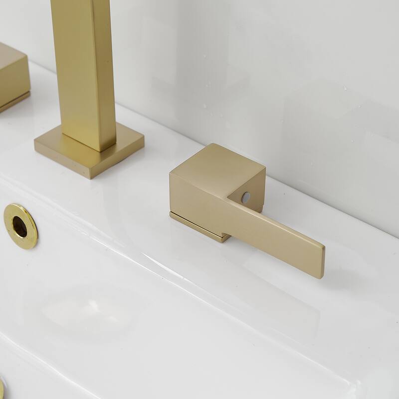 8 in. Widespread Bathroom Faucet Two Handle 3 Holes High-Arc Spout With Drain Assembly