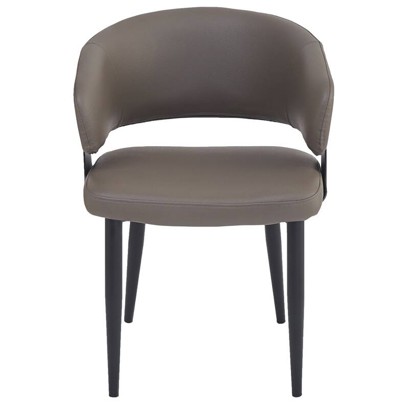 Modern Faux Leather and Metal Dining Chair, Set of 4
