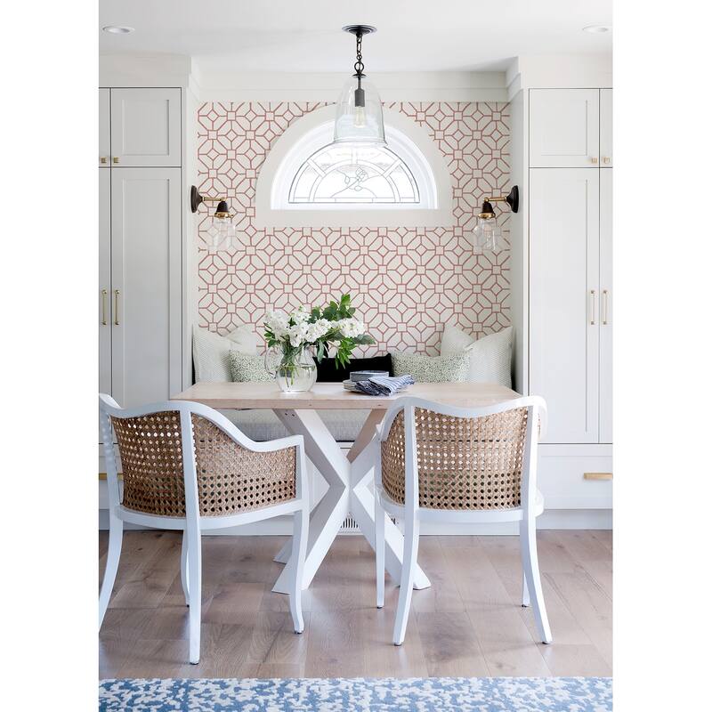 A-Street Prints Addis Coral Trellis Wallpaper